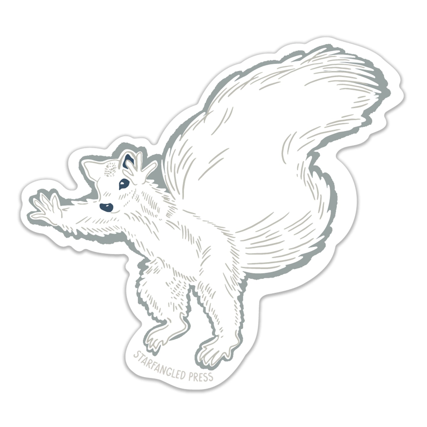 White Squirrel Reaching Sticker