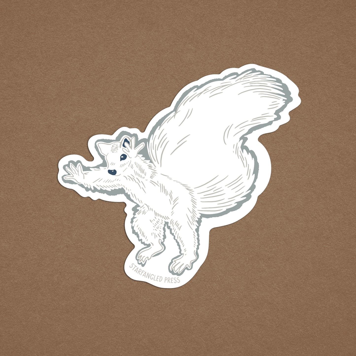 White Squirrel Reaching Sticker
