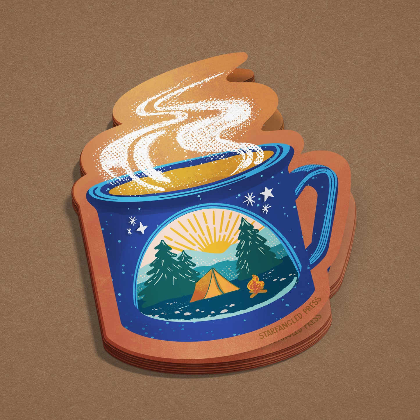Campsite Coffee Cup Sticker