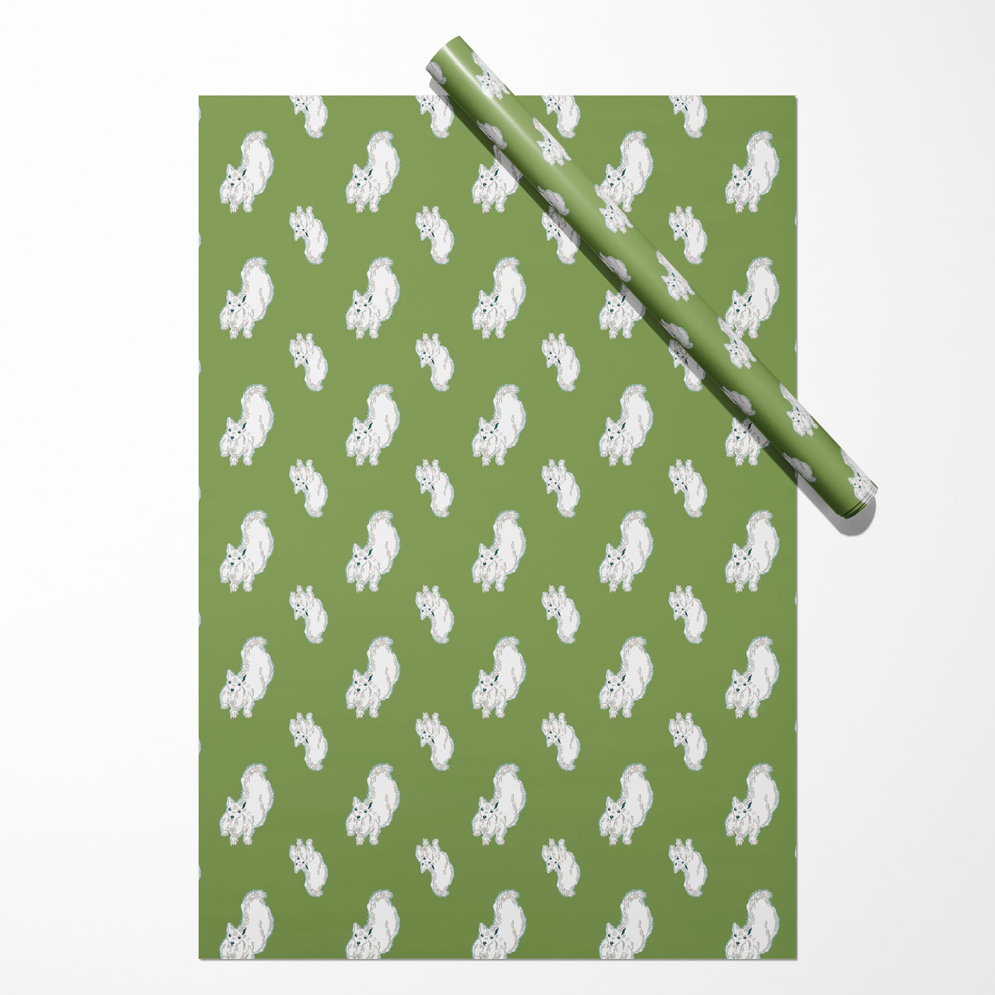 White Squirrel Party Gift Wrapping Paper