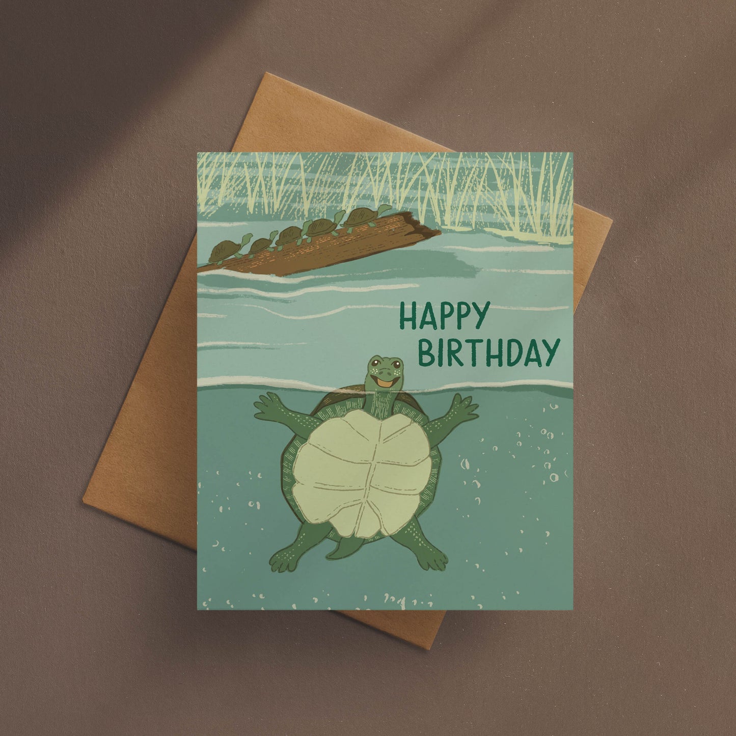 Happy Turtle Birthday Card