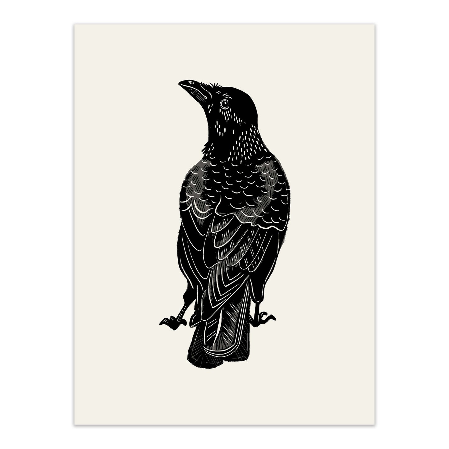 Contemplative Crow Screenprint
