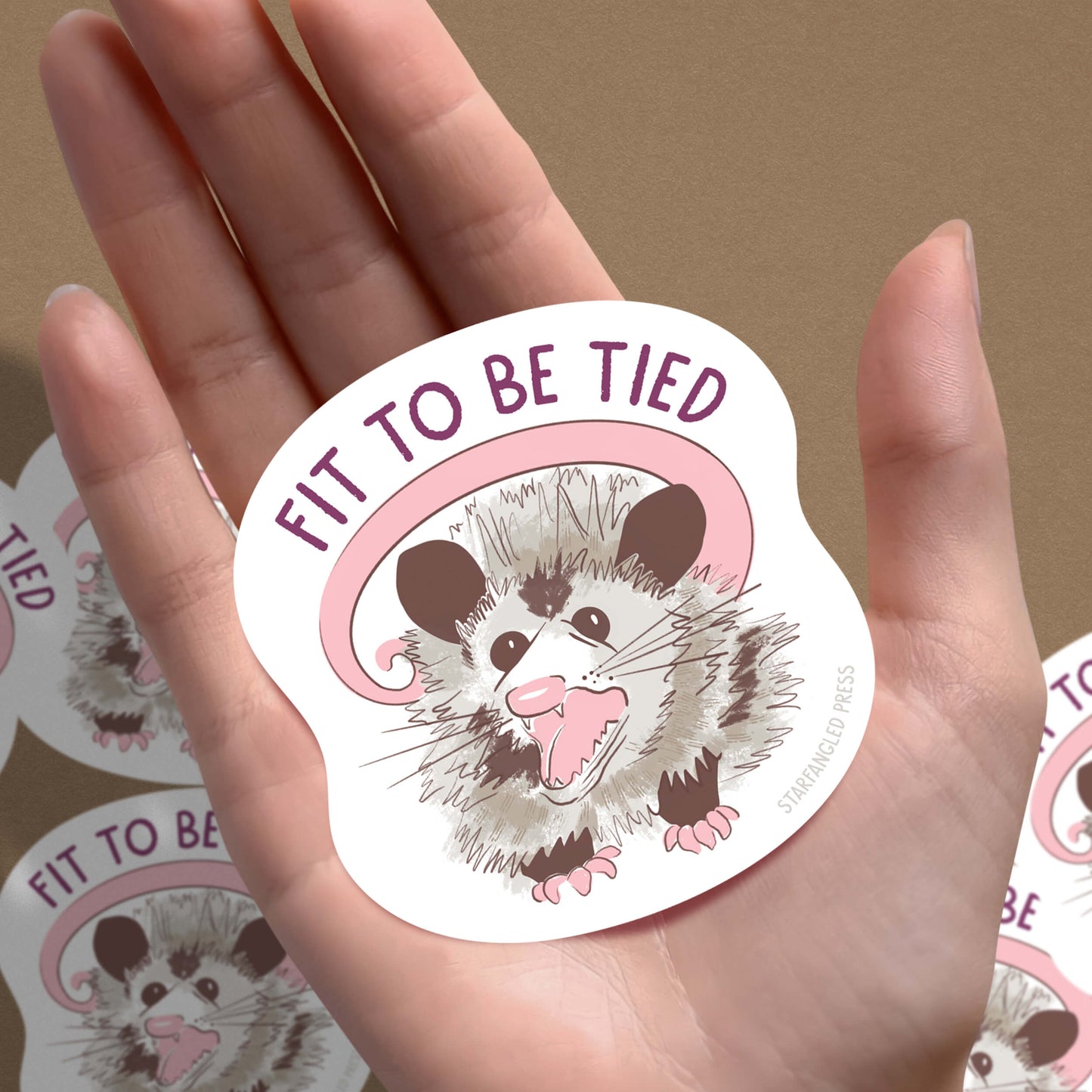 Fit To Be Tied Possum Sticker