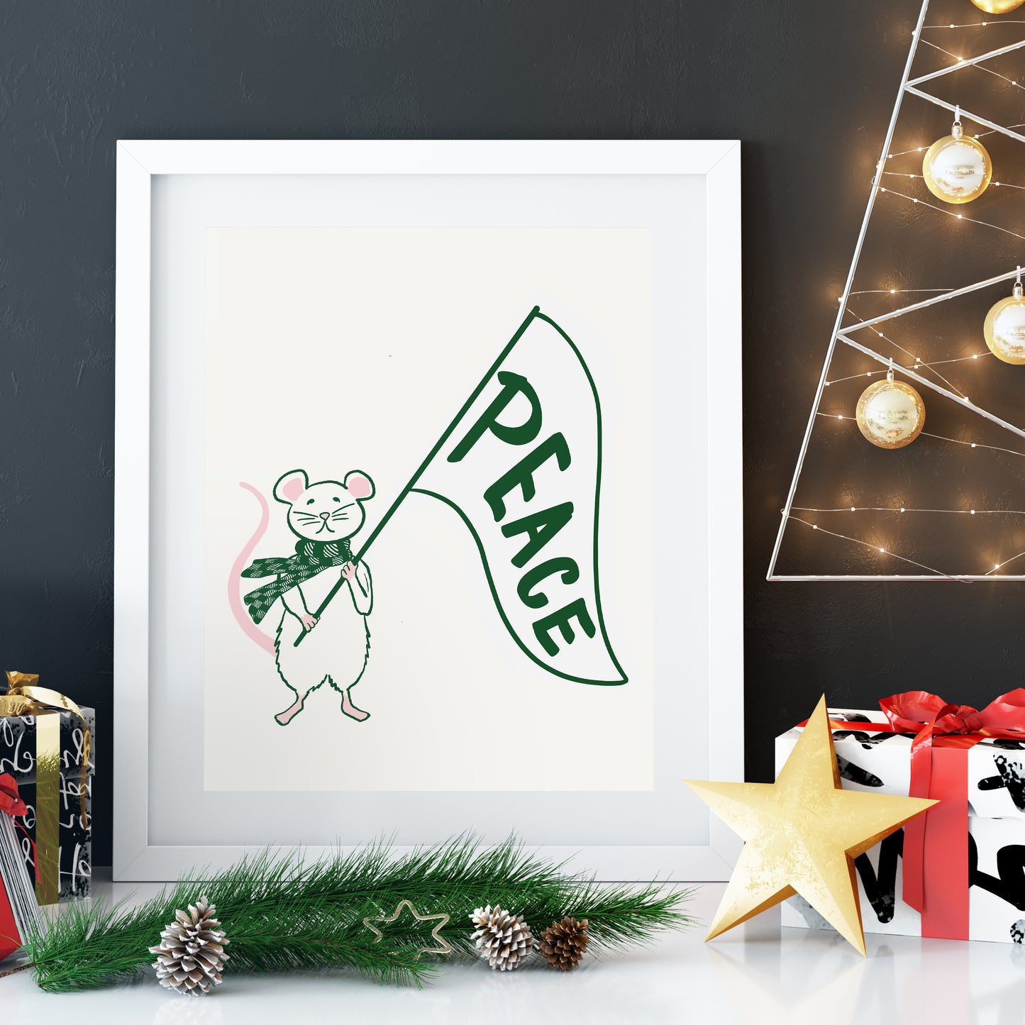 Peace Mouse Screenprint