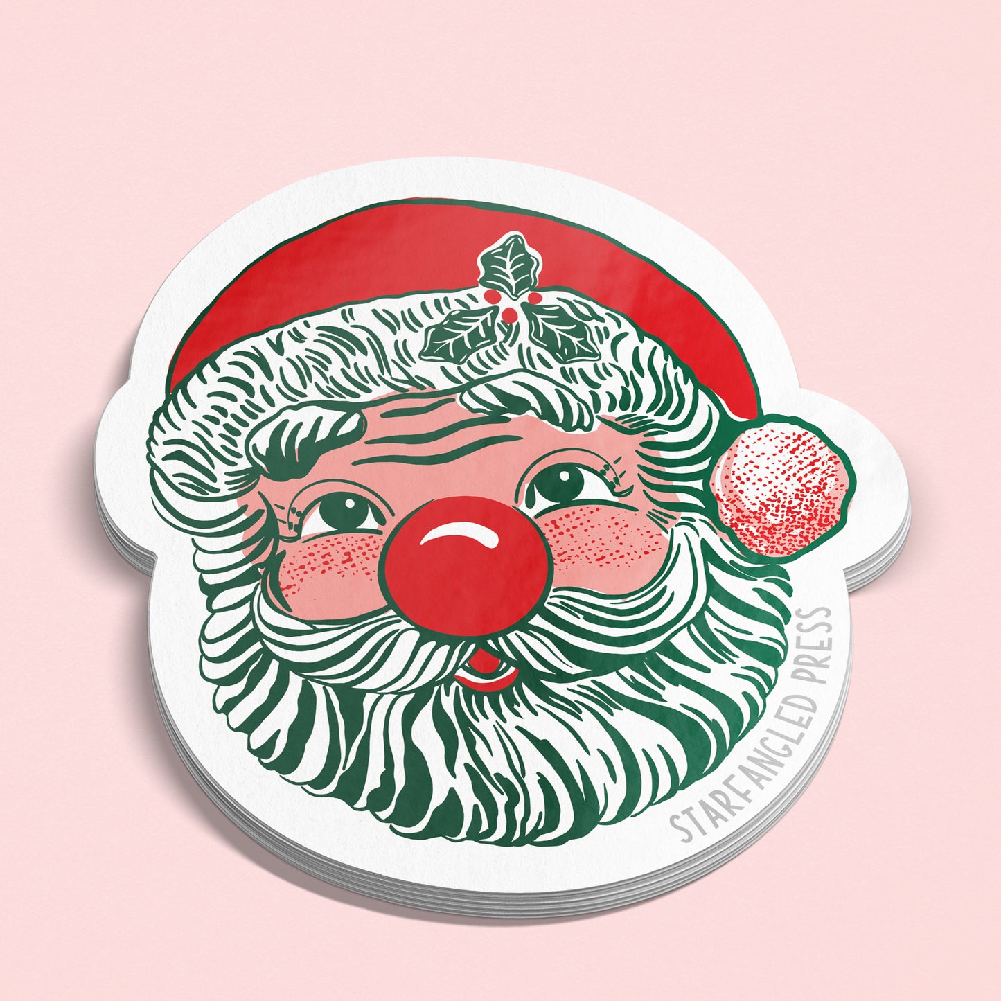 Retro Santa Sticker