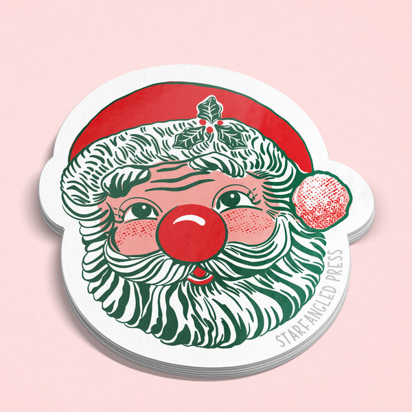 Retro Santa 3" Vinyl Sticker