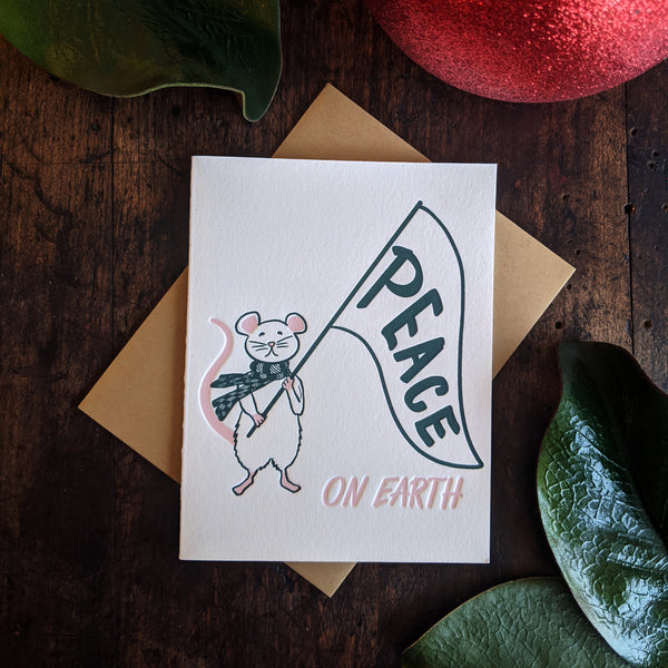 Peace On Earth Protest Mouse Card