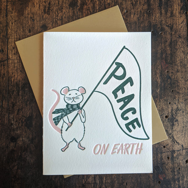 Peace On Earth Protest Mouse Card