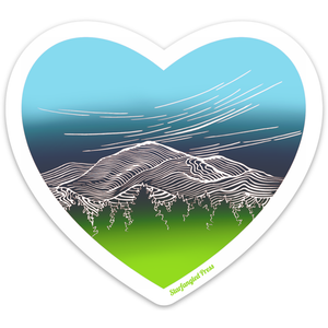 Mountain Heart 3" Vinyl Sticker
