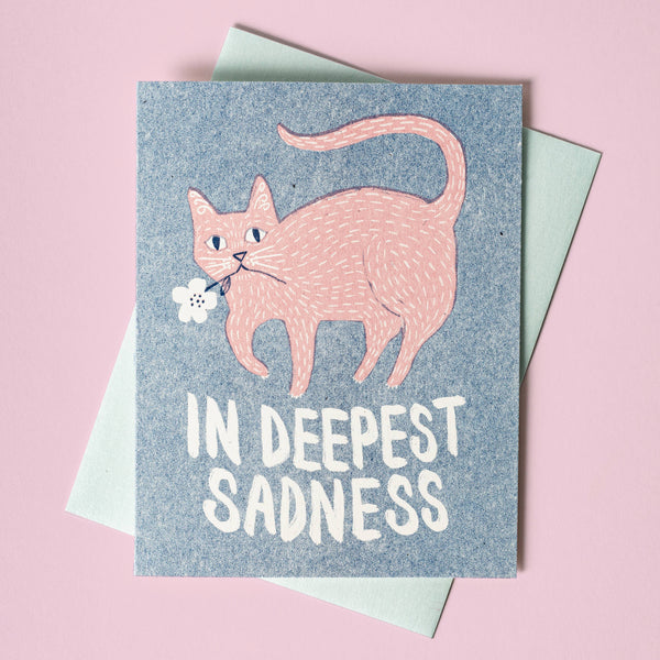 In Deepest Sadness - Risograph Card: Fluorescent Orange + Teal