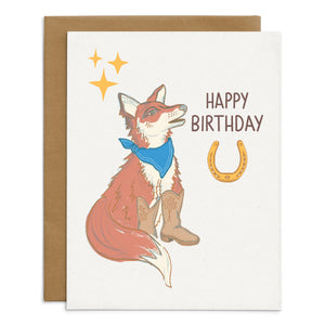 Western Fox Birthday Card