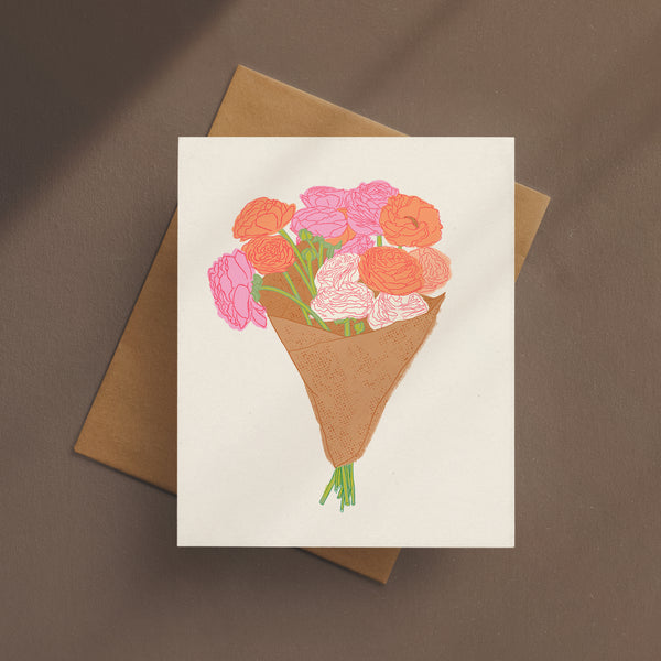 Paper Wrapped Bouquet Card