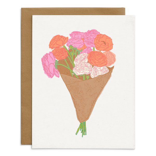 Paper Wrapped Bouquet Card