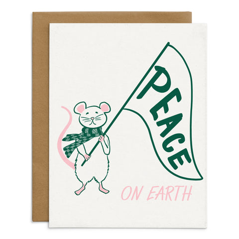 Peace On Earth Protest Mouse Card