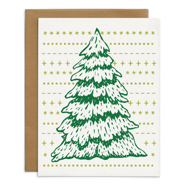 Snowy Tree Modern Folk Style Card