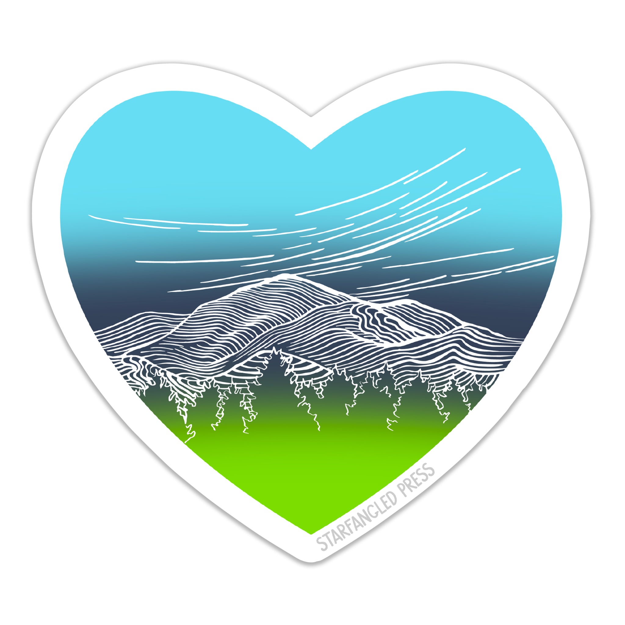 Mountain Heart 3" Vinyl Sticker