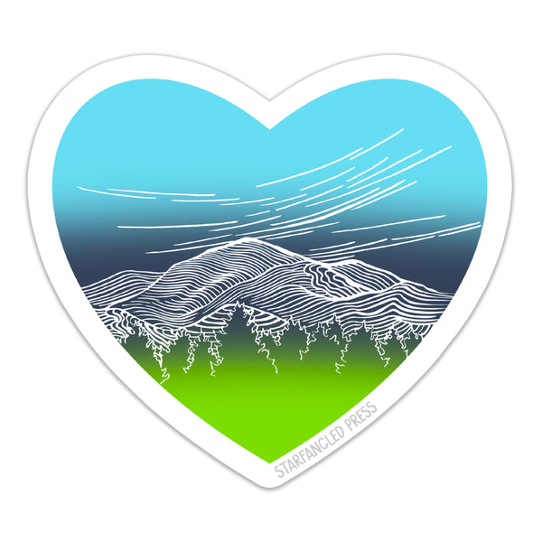 Mountain Heart 3" Vinyl Sticker