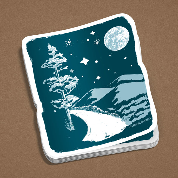 Mountain Parkway At Night 4" Vinyl Sticker