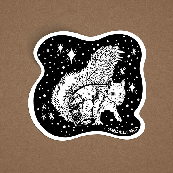 Cosmic White Squirrel 3" Vinyl Sticker