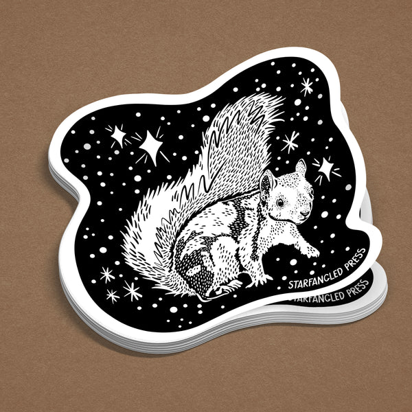 Cosmic White Squirrel 3" Vinyl Sticker