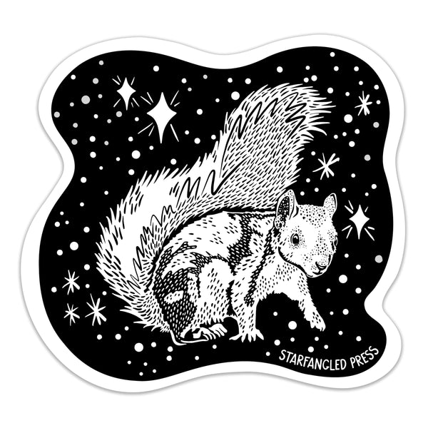 Cosmic White Squirrel 3" Vinyl Sticker