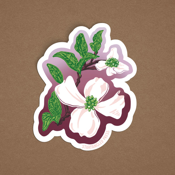 Dogwood Blossom 3" Vinyl Sticker