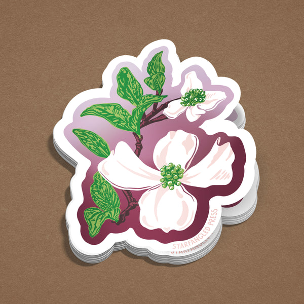 Dogwood Blossom 3" Vinyl Sticker