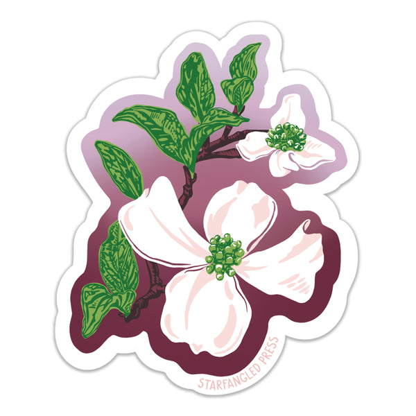 Dogwood Blossom 3" Vinyl Sticker