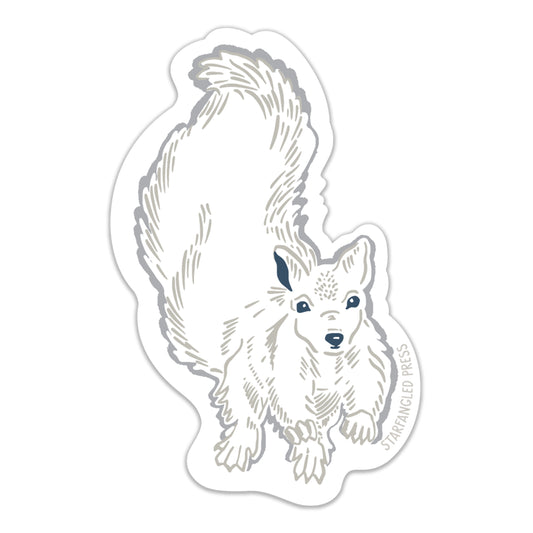 White Squirrel Running Sticker
