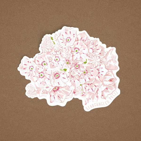 Mountain Laurel Blossoms 3" Vinyl Sticker