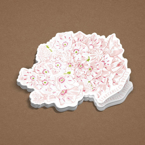 Mountain Laurel Blossoms 3" Vinyl Sticker