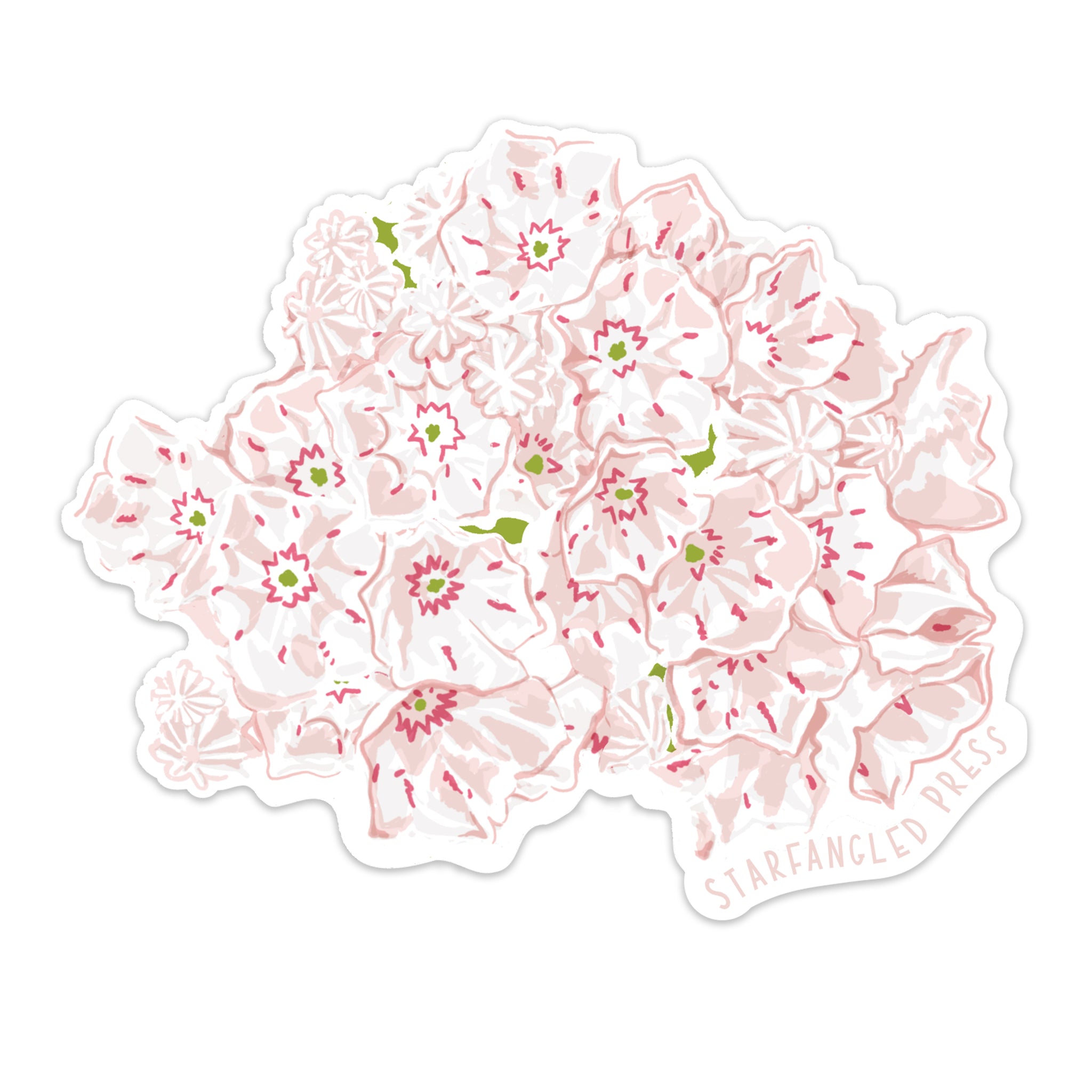 Mountain Laurel Blossoms 3" Vinyl Sticker