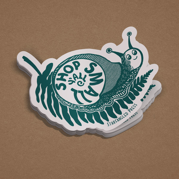 Shop Small Y'all Snail 3" Vinyl Sticker