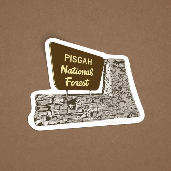 Pisgah Stone Sign 3" Vinyl Sticker