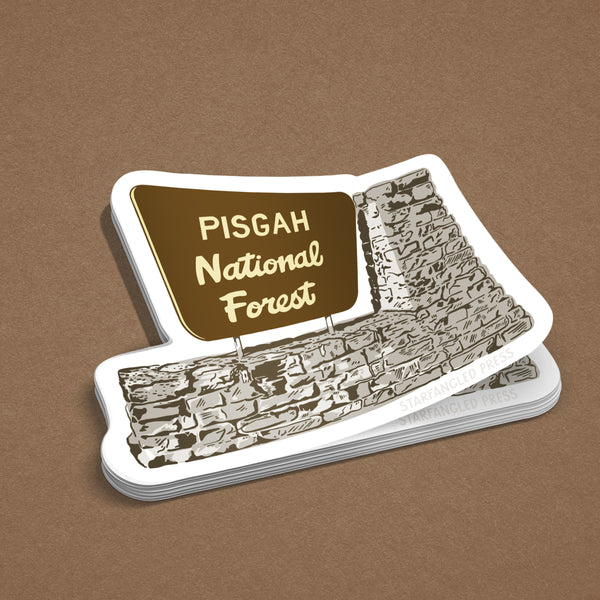 Pisgah Stone Sign 3" Vinyl Sticker