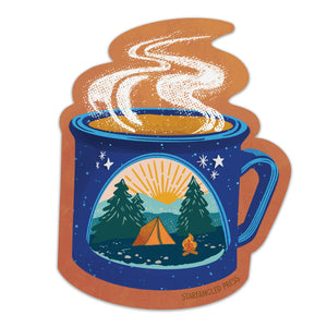 Campsite Coffee Cup 3" Vinyl Sticker