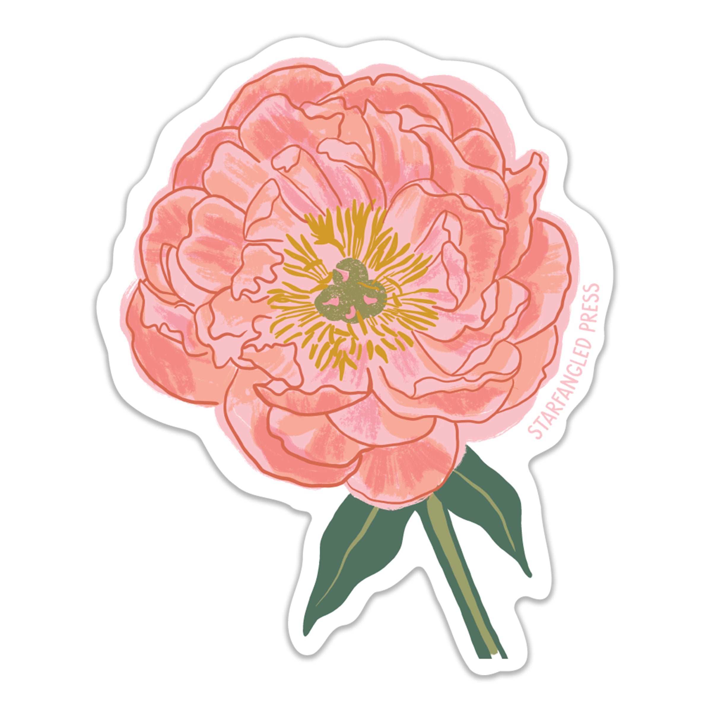 Pink Flower Sticker – Starfangled Press