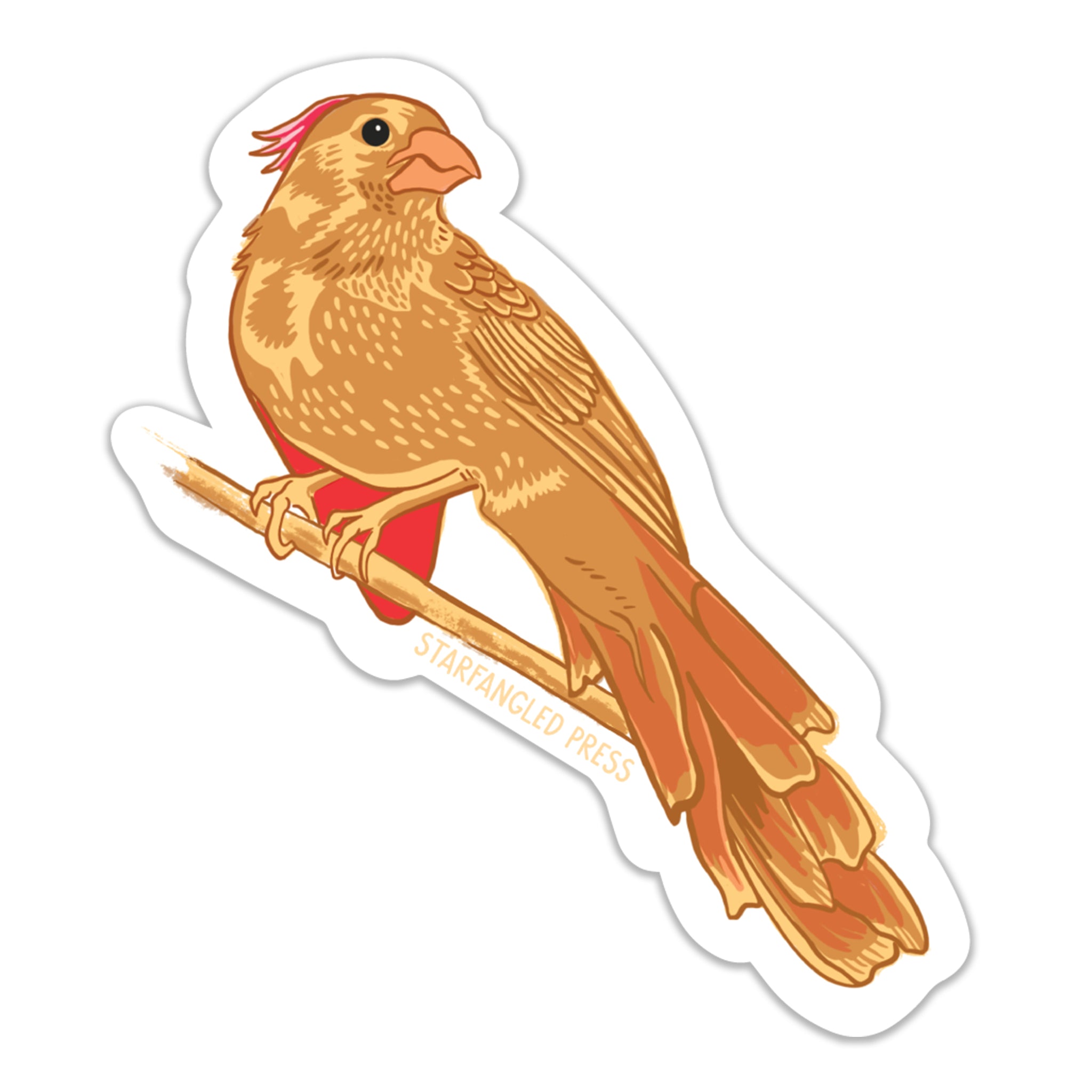 Pretty Lady Cardinal Sticker