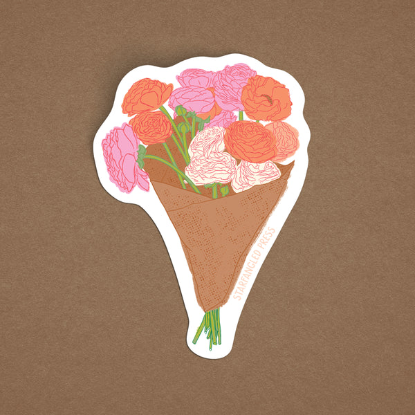 Paper Wrapped Bouquet Sticker