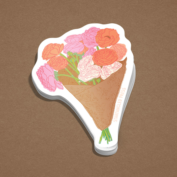 Paper Wrapped Bouquet Sticker