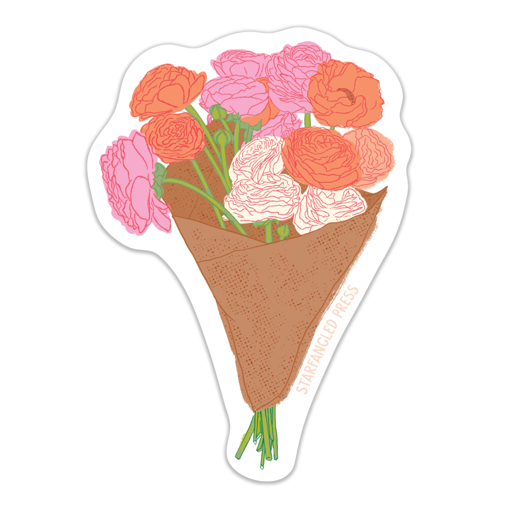 Paper Wrapped Bouquet Sticker