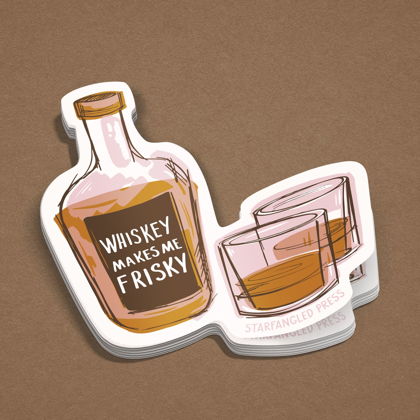 Whiskey Makes Me Frisky  Sticker