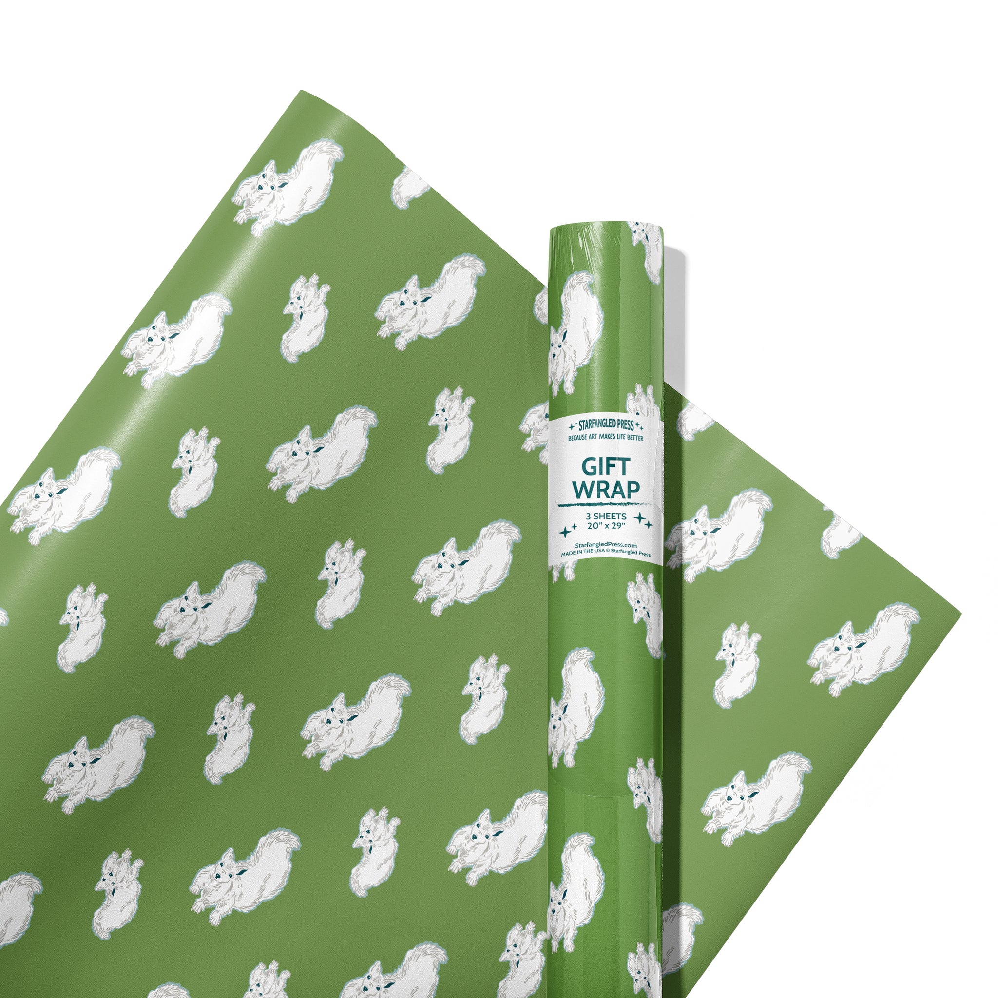 White Squirrel Party Gift Wrapping Paper