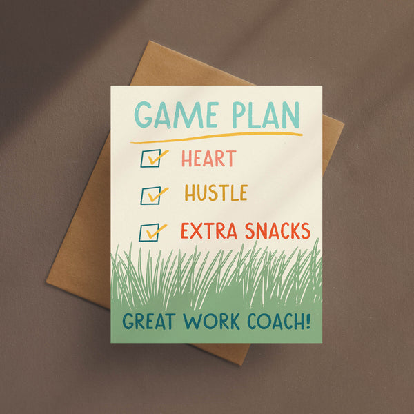Game Plan, Coach Appreciation Card