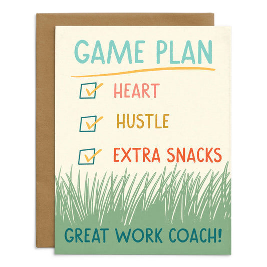 Game Plan, Coach Appreciation Card