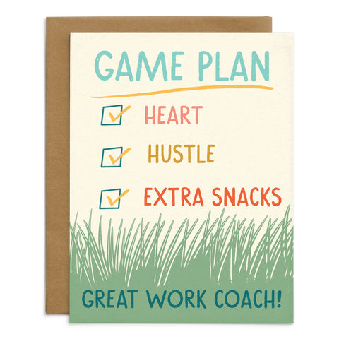 Game Plan, Coach Appreciation Card