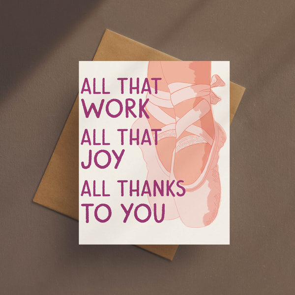 All Thanks To You, Dance Instructor Card