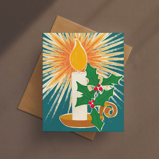 Bright Candle Winter Holiday Card