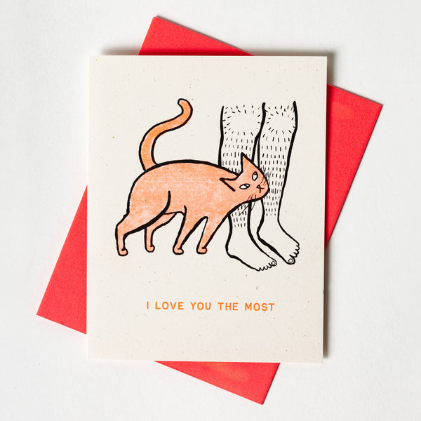 I Love You The Most - Risograph Card