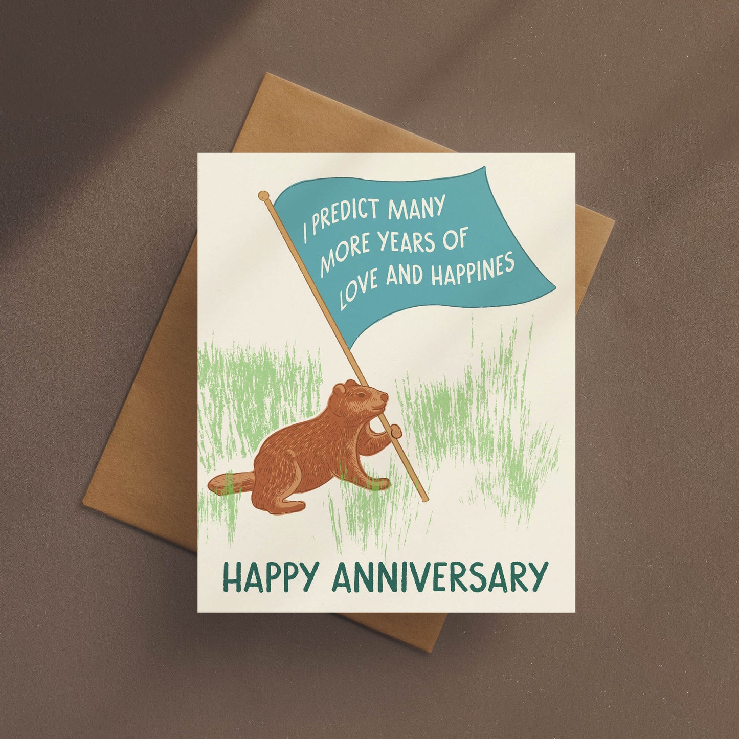 Groundhog Prediction Anniversary Card